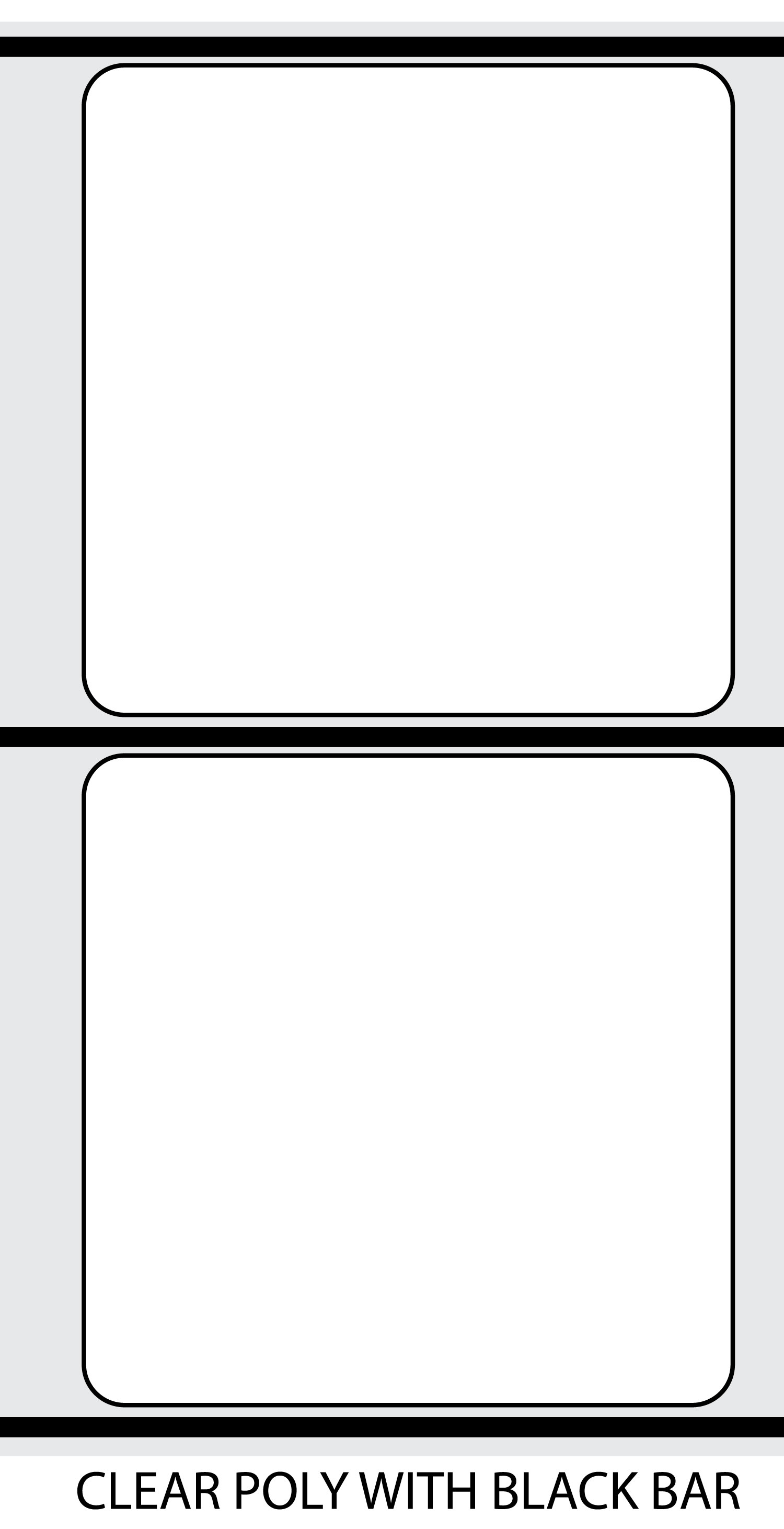 2x2 / Clear Gloss Film / 2 X 2 POLY WITH BLACK BAR, 3000 PER ROLL / 