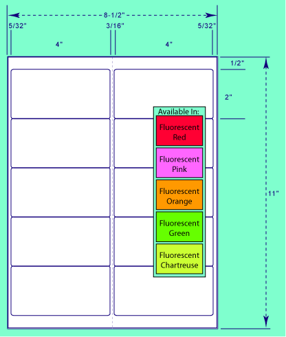 4x2 / LASER SHEET FLUOR CHARTREUSE/10/SHEET 100SH/BOX / 